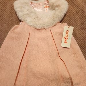 Fur pink dress 12M
